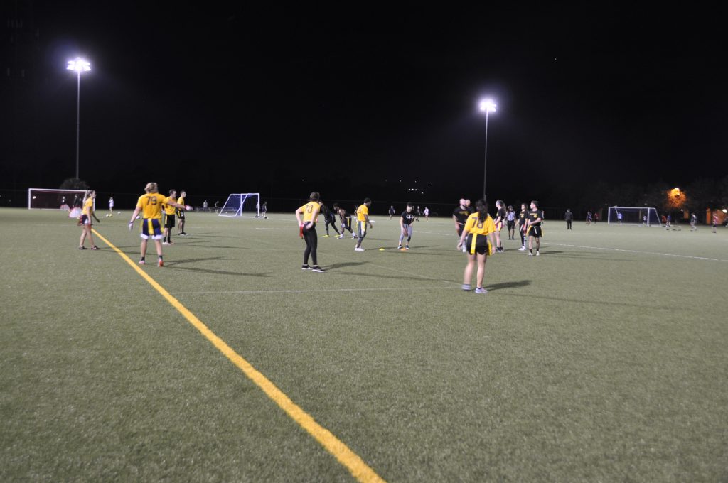 Students playing flag football at the RWC PARK in fall 2019.