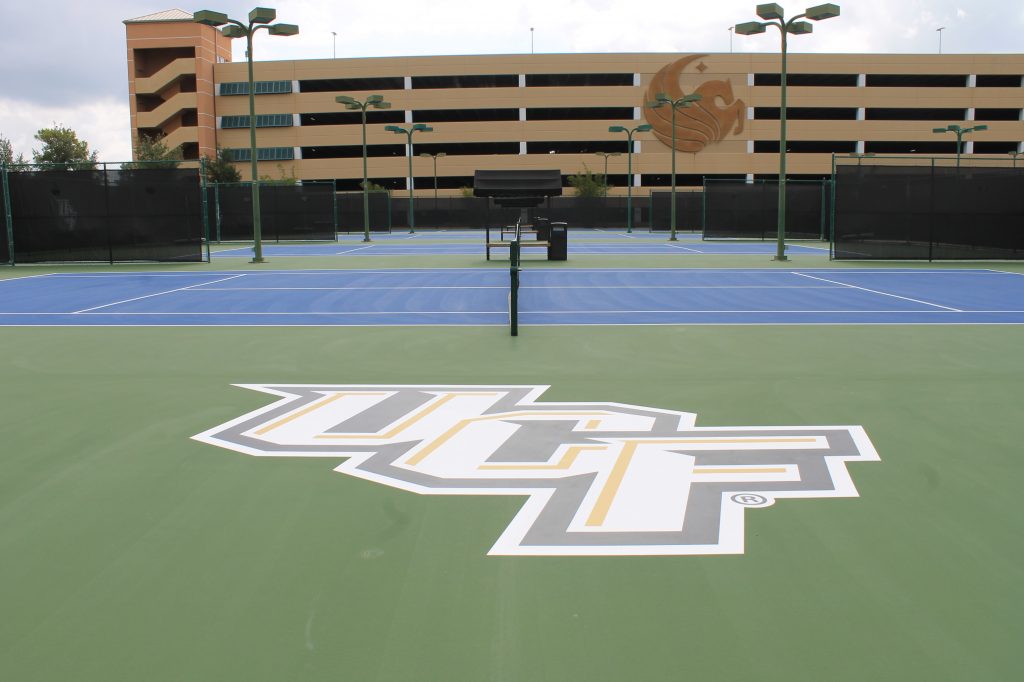 UCF RWC Tennis Complex (showing UCF logo and blue courts)